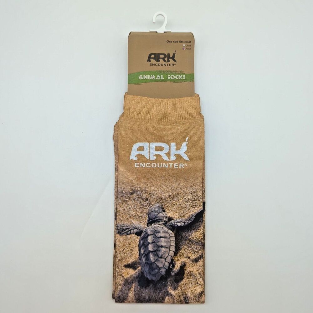 Ark Encounter Animal Socks Printed Sea Turtle Adult-Sized NEW